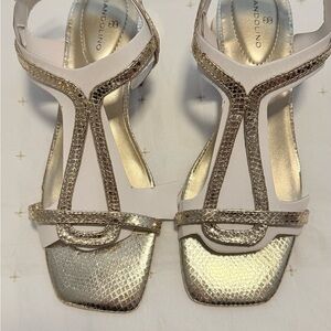 Bandolino Metallic Gold and White Sandals